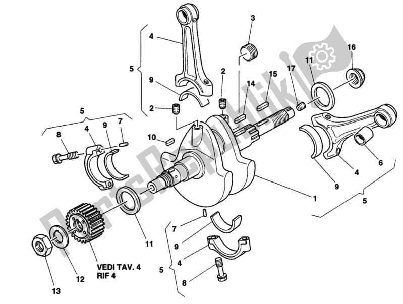 Alle onderdelen voor de Krukas van de Ducati Supersport 750 SS 1997